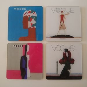 ✨🏡 VOGUE Magazine Vintage Print Coasters Set of 4 Collector Item